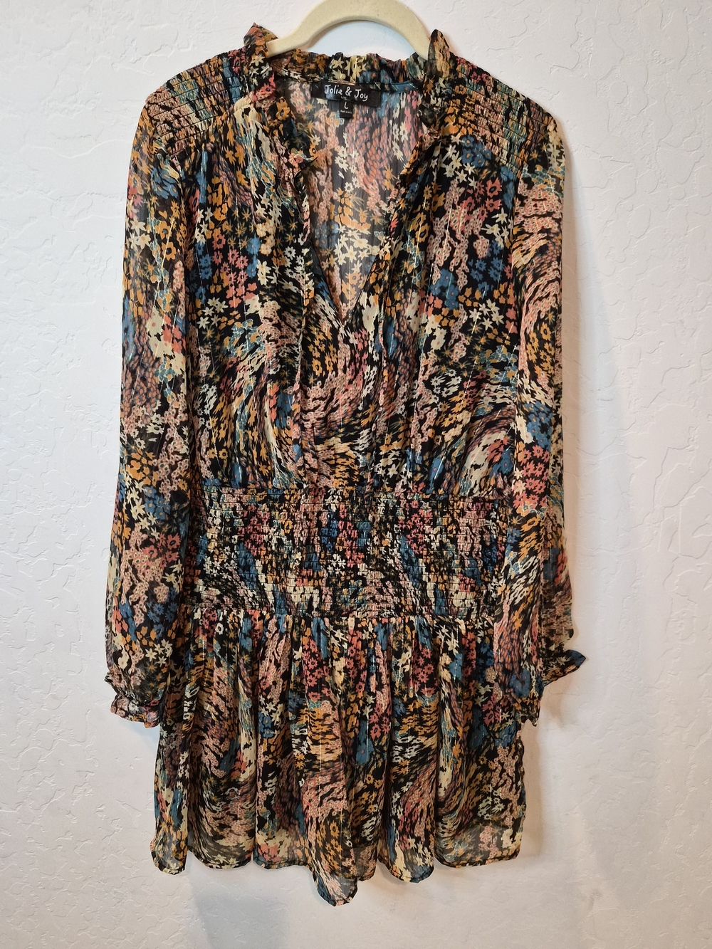 Jolie & Joy, Floral Long-Sleeved Mini Dress #0071 - Picture 5 of 13